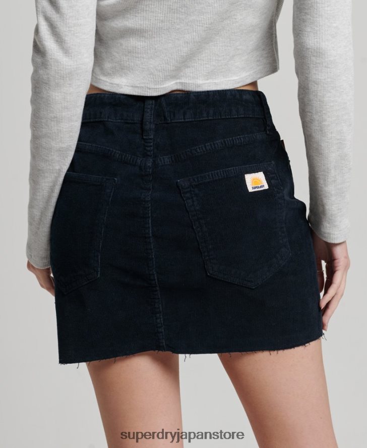 ヴィンテージコードミニスカート 女性 Superdry 衣類 海軍 2J62PZ4137