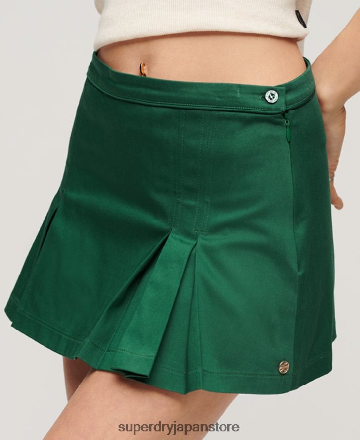 テニススカート 女性 Superdry 衣類 緑 2J62PZ4138