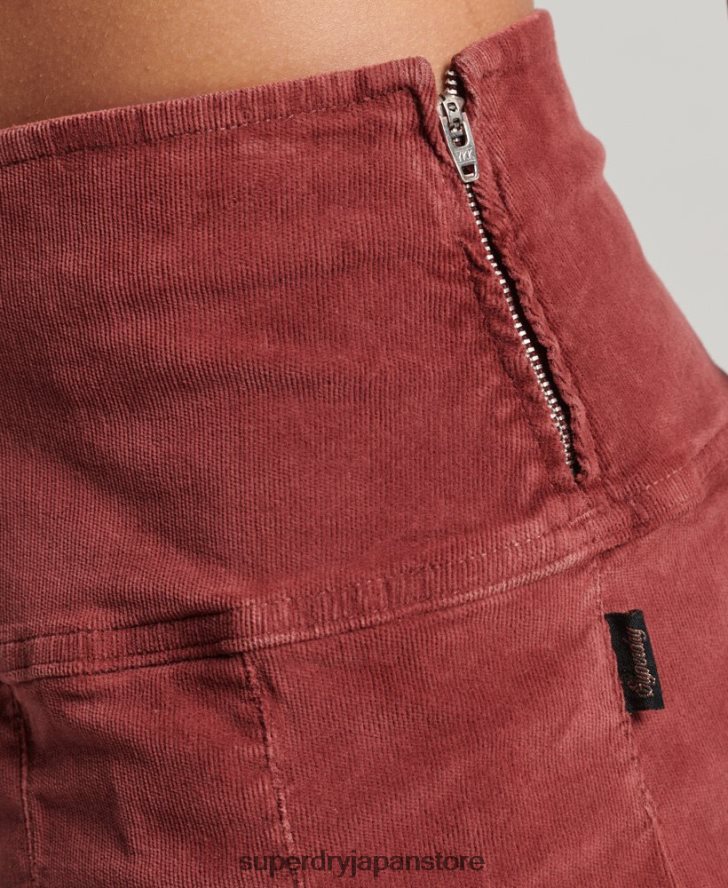 ヴィンテージコードプリーツミニスカート 女性 Superdry 衣類 赤 2J62PZ4139