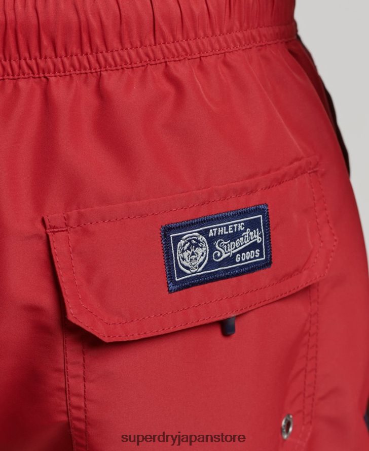 ヴィンテージバーシティリサイクルスイムショーツ 男性 Superdry 衣類 赤 2J62PZ413