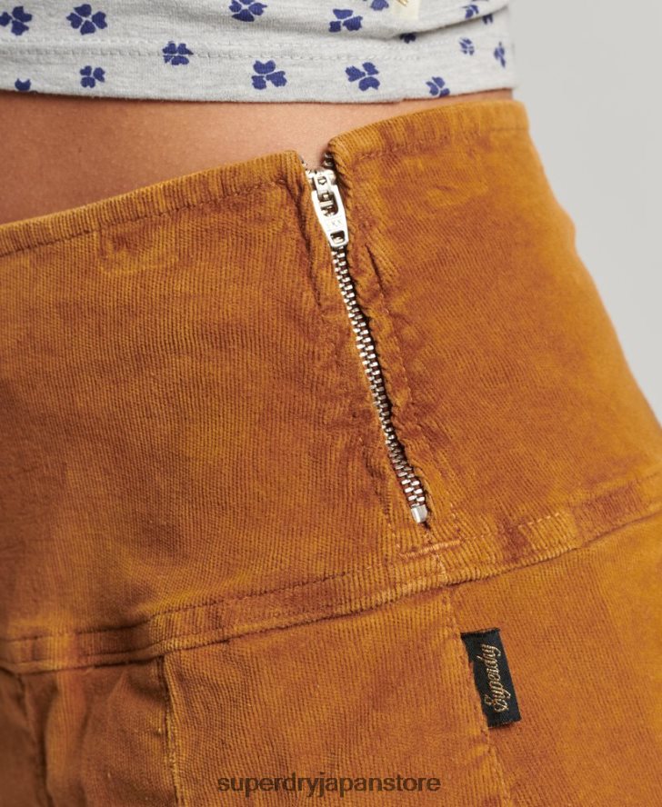 ヴィンテージコードプリーツミニスカート 女性 Superdry 衣類 茶色 2J62PZ4143