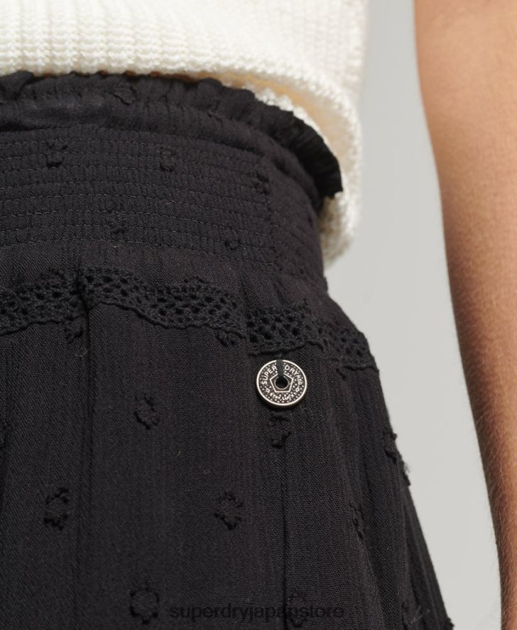 ヴィンテージレースミニスカート 女性 Superdry 衣類 黒 2J62PZ4145