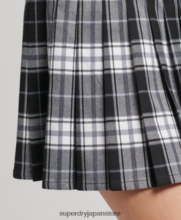 チェックプリーツミニスカート 女性 Superdry 衣類 黒 2J62PZ4151