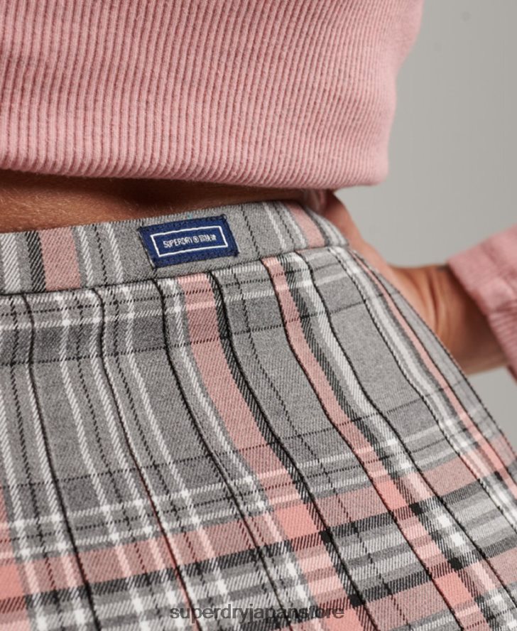 ヴィンテージプリーツミニスカート 女性 Superdry 衣類 グレー 2J62PZ4155