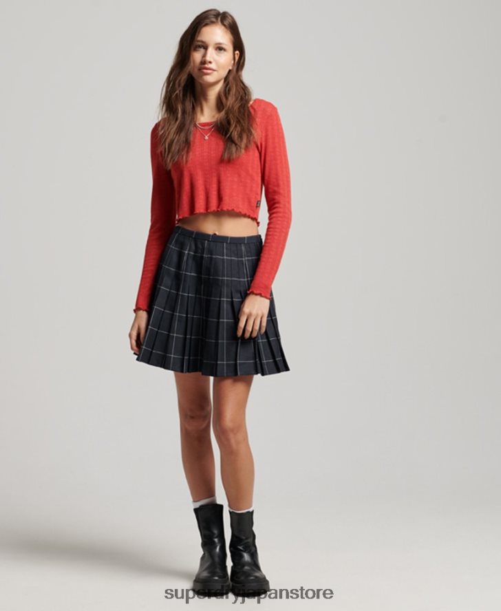 ヴィンテージプリーツミニスカート 女性 Superdry 衣類 海軍 2J62PZ4159