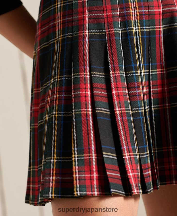 チェックのミニスカート 女性 Superdry 衣類 海軍 2J62PZ4164