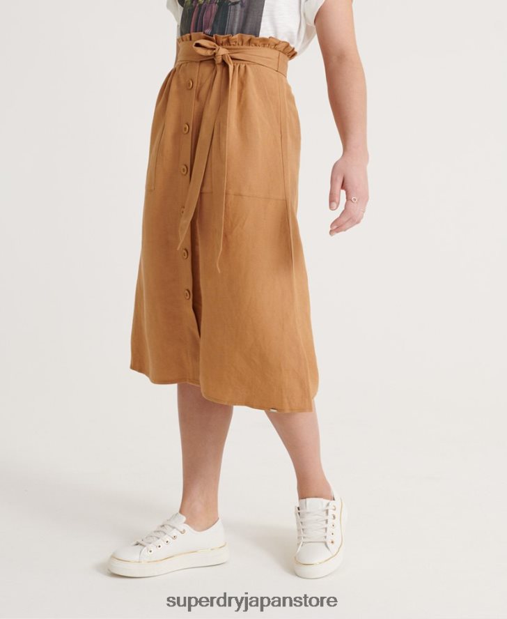 エデンリネンスカート 女性 Superdry 衣類 黄褐色 2J62PZ4167