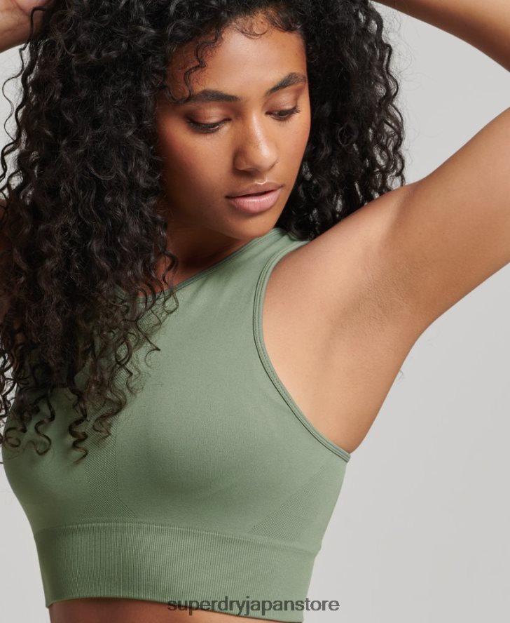 コアシームレスミッドインパクトブラ 女性 Superdry 衣類 緑 2J62PZ4169