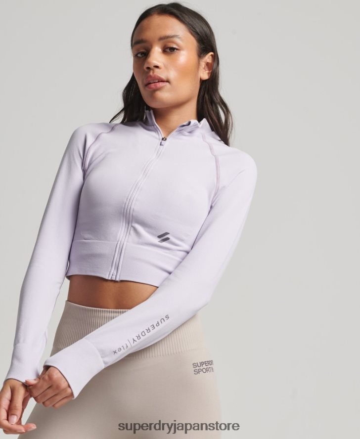 ミッドレイヤートップを通るシームレスなジッパー 女性 Superdry 衣類 紫 2J62PZ4170
