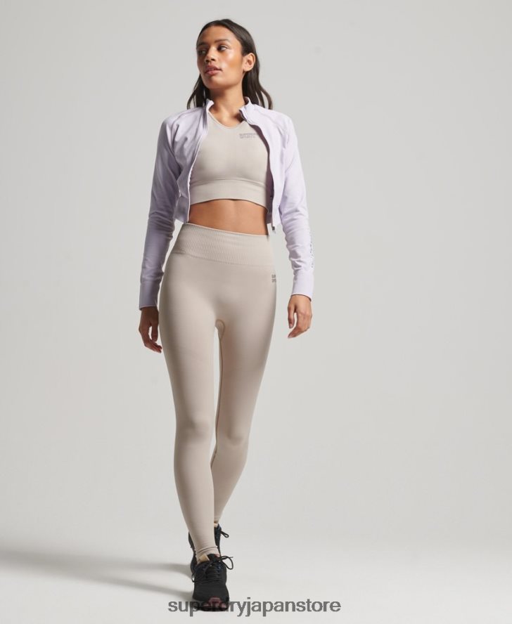 ミッドレイヤートップを通るシームレスなジッパー 女性 Superdry 衣類 紫 2J62PZ4170