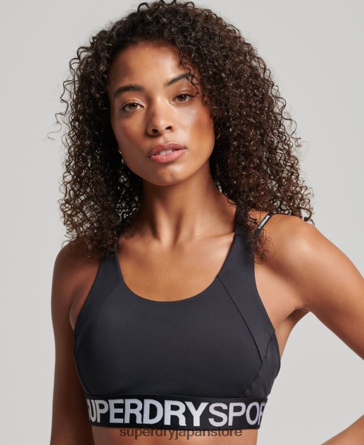 トレインブランドの伸縮性のあるブラジャー 女性 Superdry 衣類 黒 2J62PZ4172