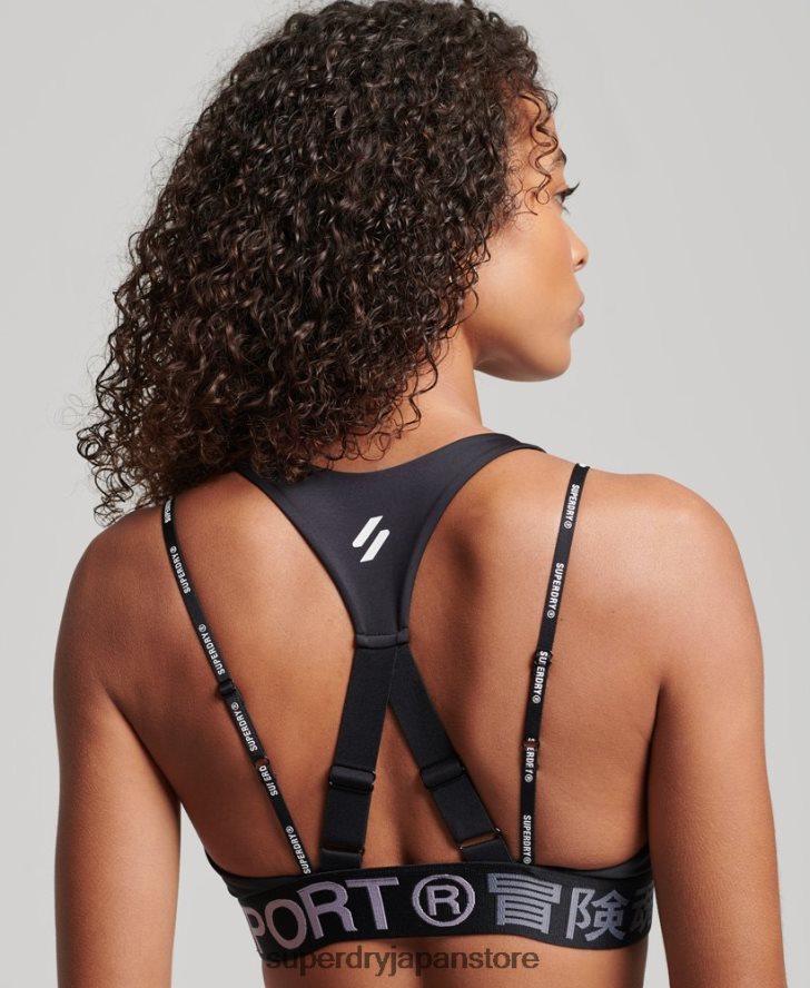 トレインブランドの伸縮性のあるブラジャー 女性 Superdry 衣類 黒 2J62PZ4172