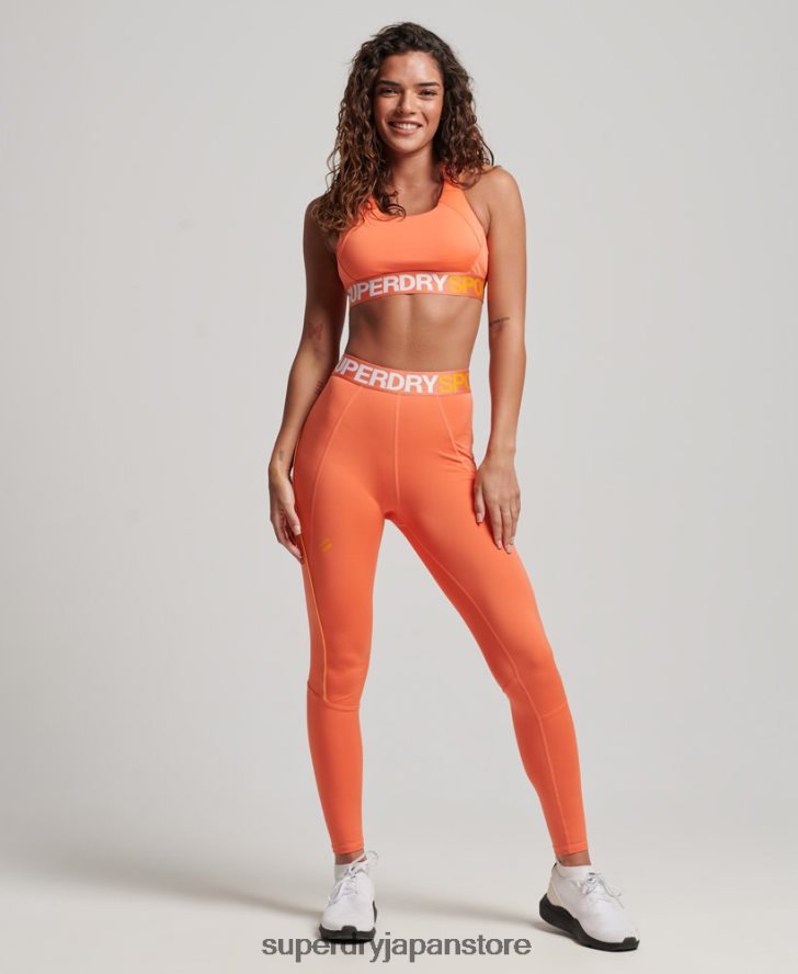 トレインブランドの伸縮性のあるブラジャー 女性 Superdry 衣類 オレンジ 2J62PZ4179