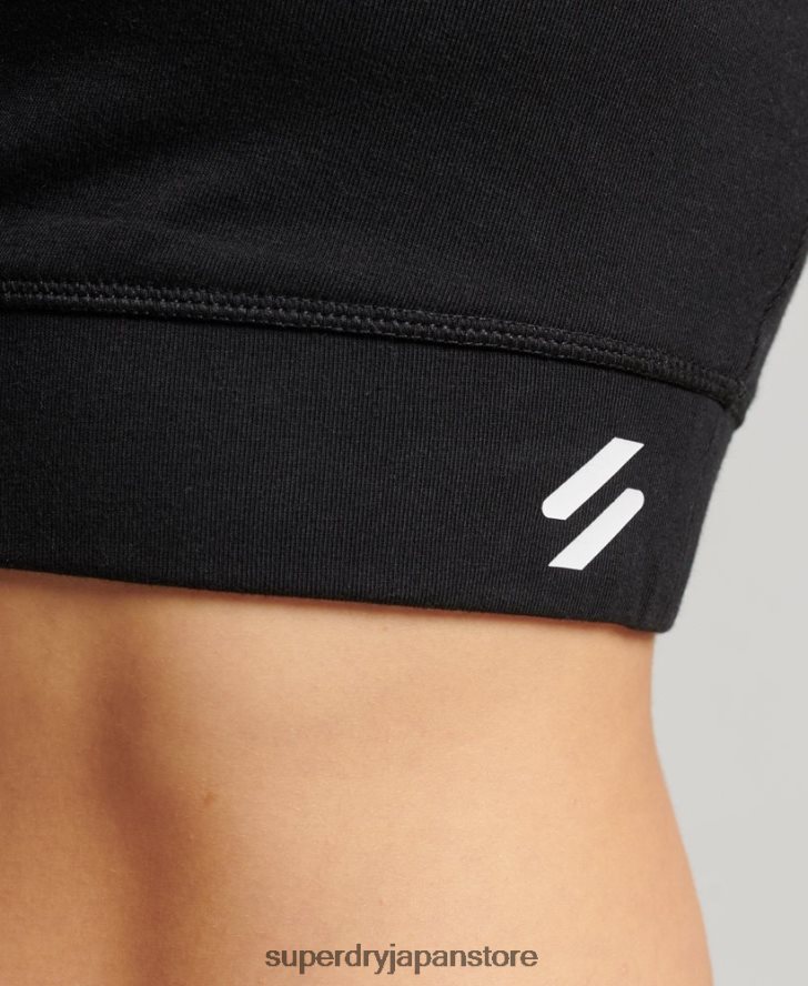 オーガニックコットンコアスポーツブラ 女性 Superdry 衣類 黒 2J62PZ4193
