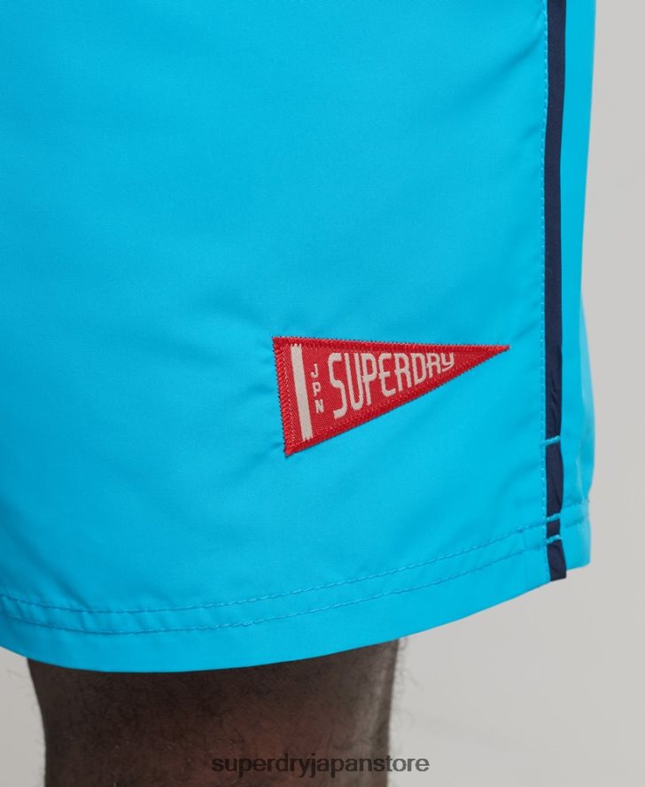 ヴィンテージバーシティリサイクルスイムショーツ 男性 Superdry 衣類 青 2J62PZ419