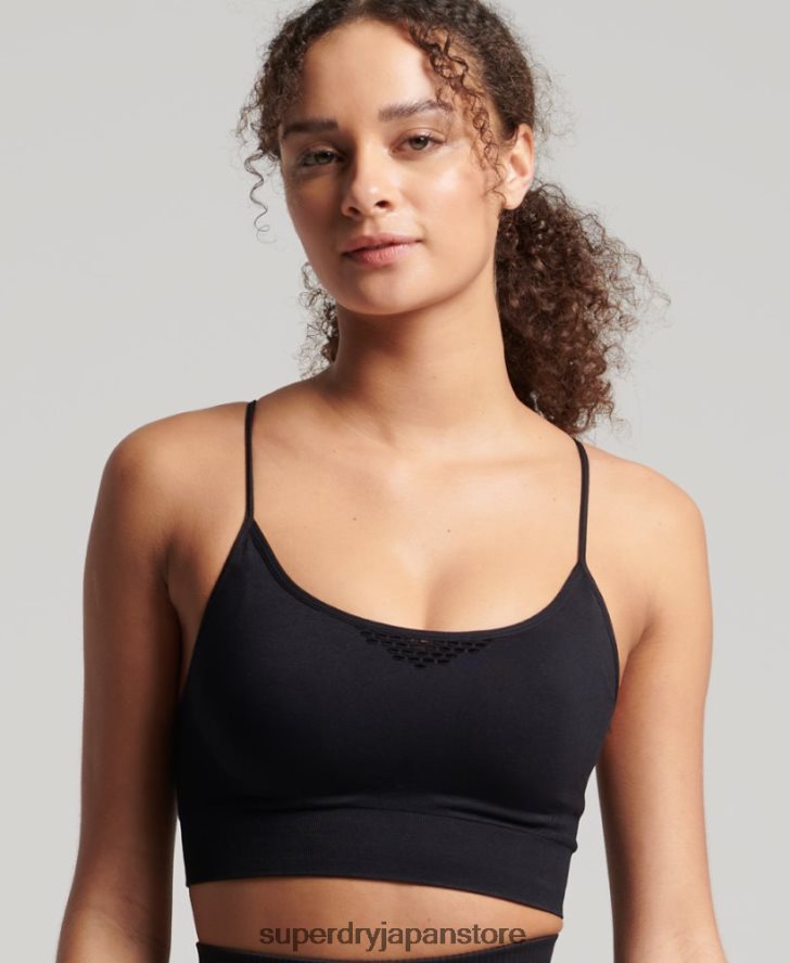 トレーニングシームレス輪郭スポーツブラ 女性 Superdry 衣類 黒 2J62PZ4204
