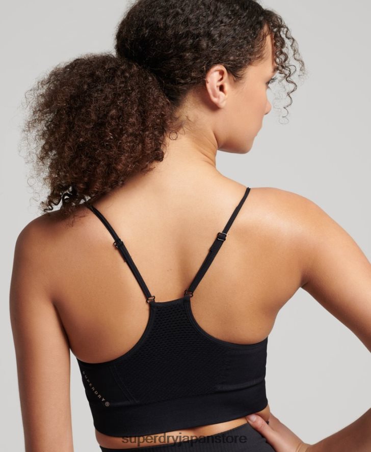 トレーニングシームレス輪郭スポーツブラ 女性 Superdry 衣類 黒 2J62PZ4204