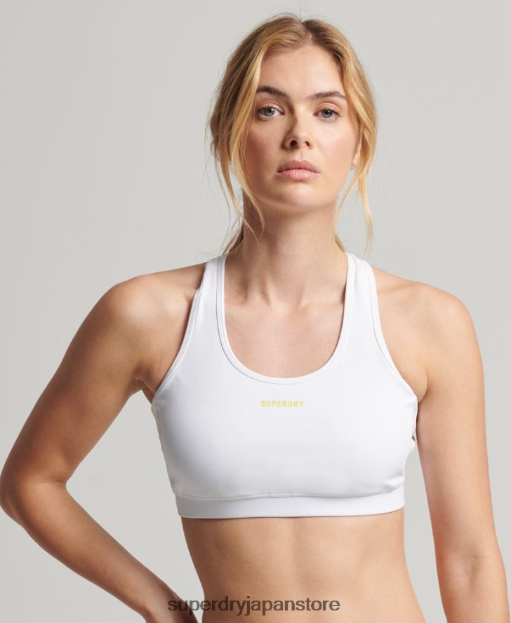 トレインミッドインパクトロックアップブラ 女性 Superdry 衣類 白 2J62PZ4208