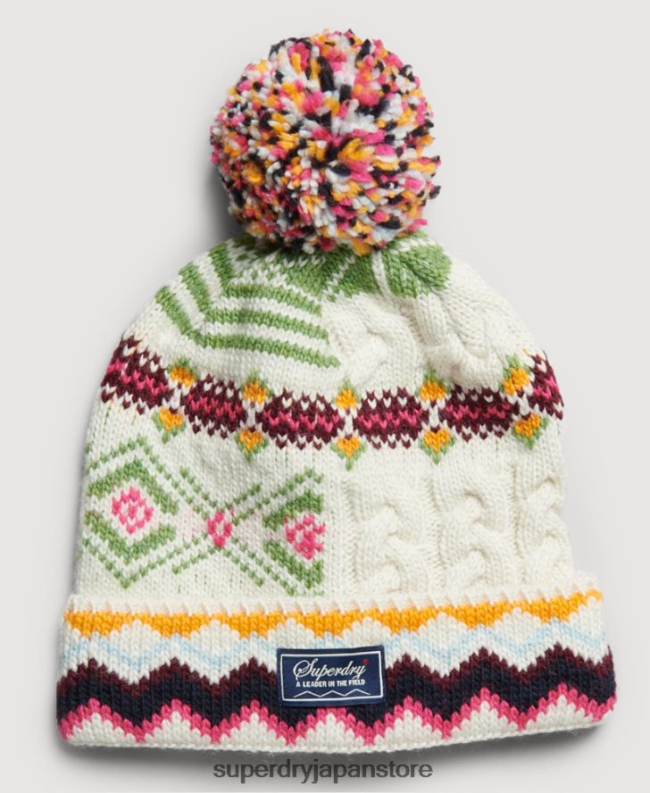 フェアアイルビーニー帽 女性 Superdry アクセサリー クリーム 2J62PZ4226