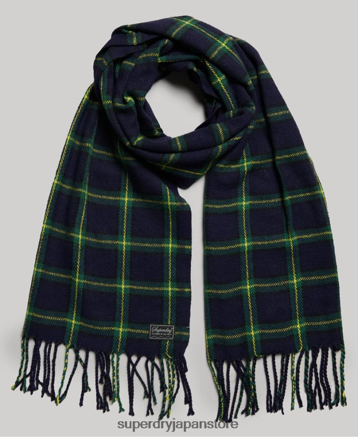 ヴィンテージチェックスカーフ 女性 Superdry アクセサリー 海軍 2J62PZ4239