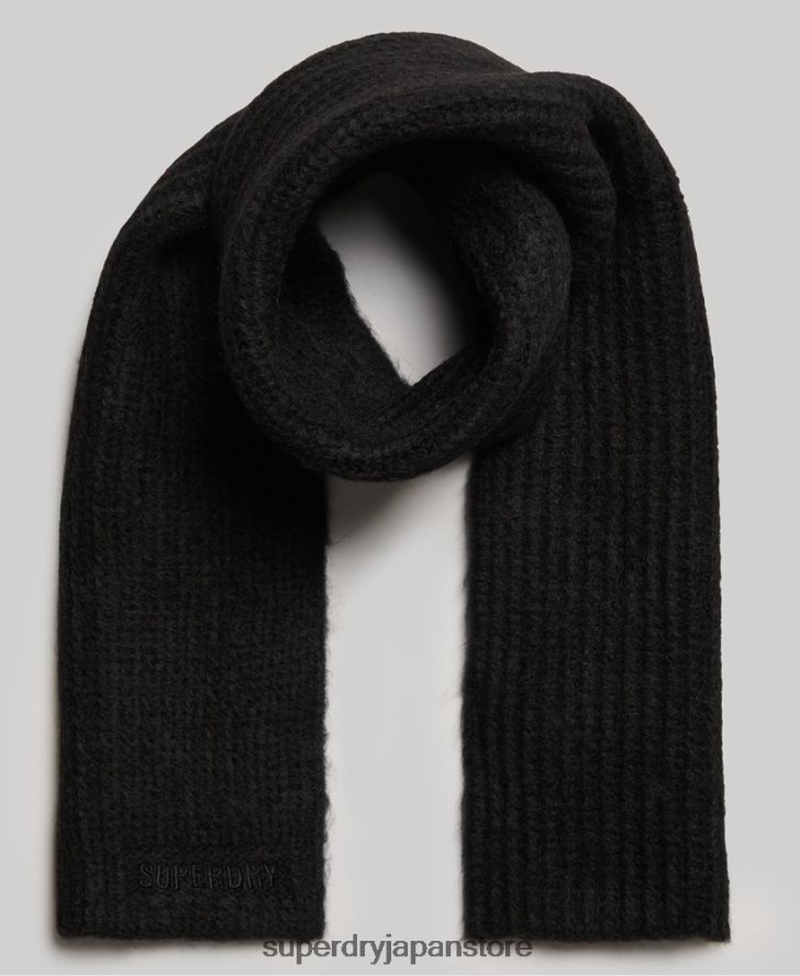 エッセンシャルリブスカーフ 女性 Superdry アクセサリー 黒 2J62PZ4240