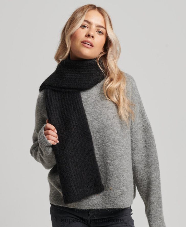エッセンシャルリブスカーフ 女性 Superdry アクセサリー 黒 2J62PZ4240