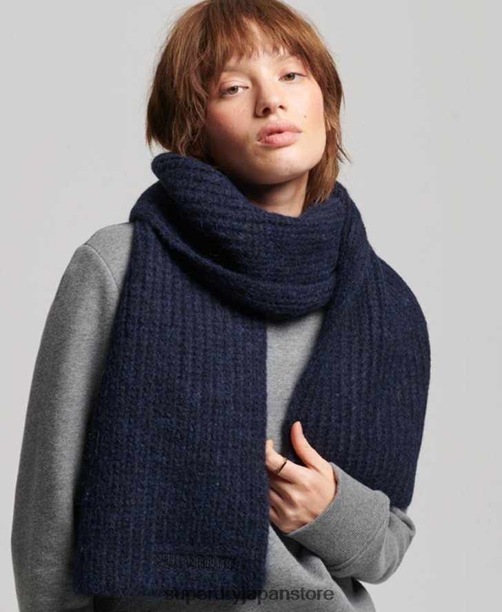 エッセンシャルリブスカーフ 女性 Superdry アクセサリー 海軍 2J62PZ4241