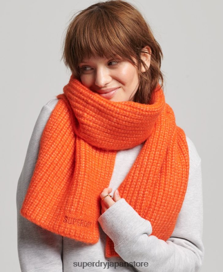 エッセンシャルリブスカーフ 女性 Superdry アクセサリー オレンジ 2J62PZ4243