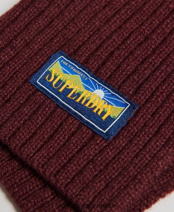 ウールブレンドレーダースカーフ 女性 Superdry アクセサリー 赤 2J62PZ4246