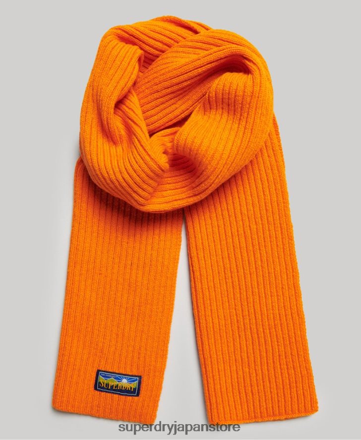 ウールブレンドレーダースカーフ 女性 Superdry アクセサリー オレンジ 2J62PZ4247