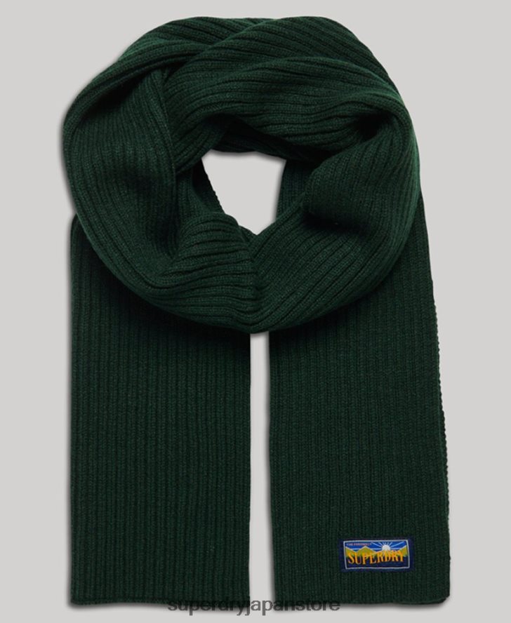 ウールブレンドレーダースカーフ 女性 Superdry アクセサリー 緑 2J62PZ4248