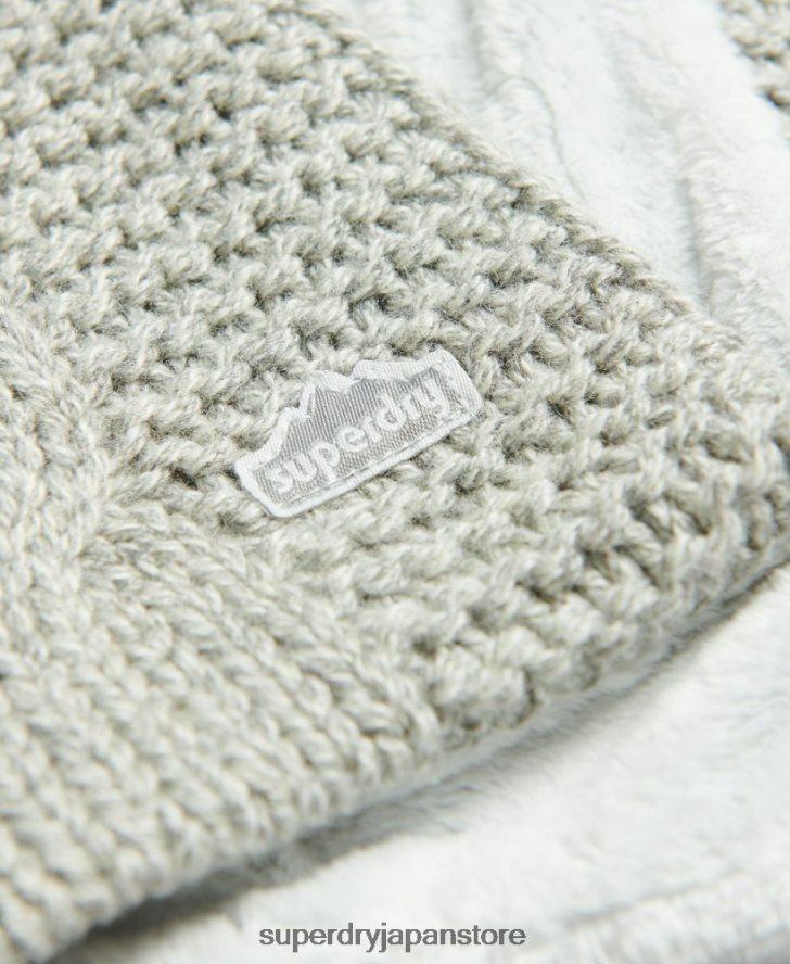 ケーブルニットスカーフ 女性 Superdry アクセサリー ライトグレー 2J62PZ4250