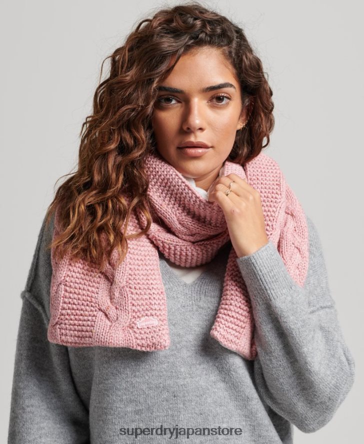 ケーブルニットスカーフ 女性 Superdry アクセサリー ピンク 2J62PZ4252
