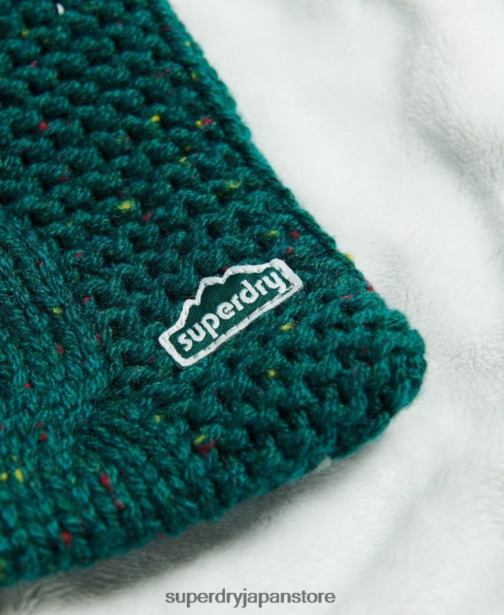ケーブルニットスカーフ 女性 Superdry アクセサリー 緑 2J62PZ4254