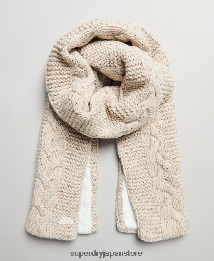 ケーブルニットスカーフ 女性 Superdry アクセサリー ベージュ 2J62PZ4255