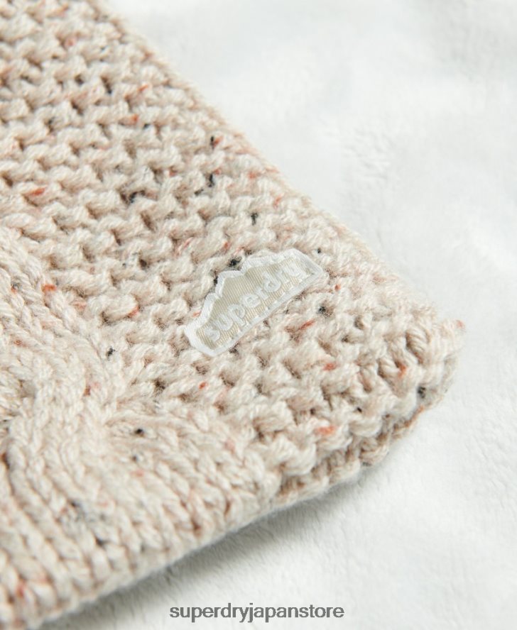 ケーブルニットスカーフ 女性 Superdry アクセサリー ベージュ 2J62PZ4255