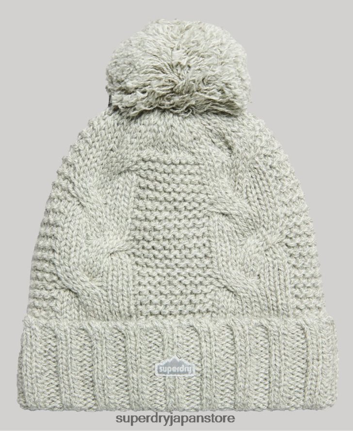 ケーブルニットボブルビーニー 女性 Superdry アクセサリー ライトグレー 2J62PZ4256