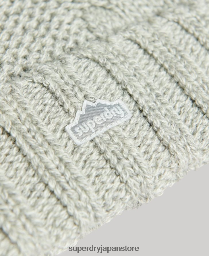 ケーブルニットボブルビーニー 女性 Superdry アクセサリー ライトグレー 2J62PZ4256