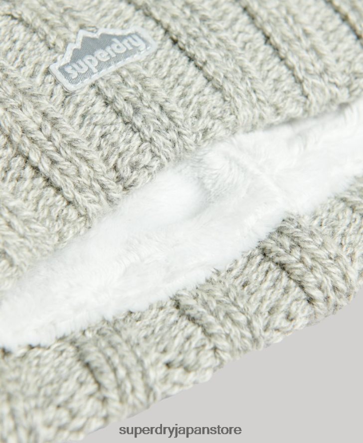 ケーブルニットボブルビーニー 女性 Superdry アクセサリー ライトグレー 2J62PZ4256