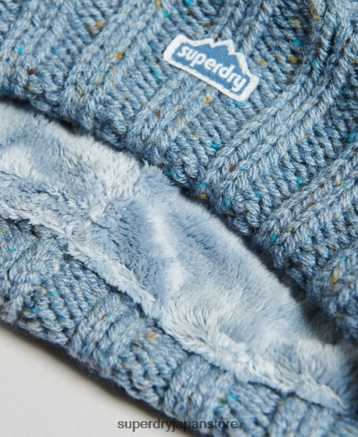 ケーブルニットボブルビーニー 女性 Superdry アクセサリー ライトブルー 2J62PZ4259