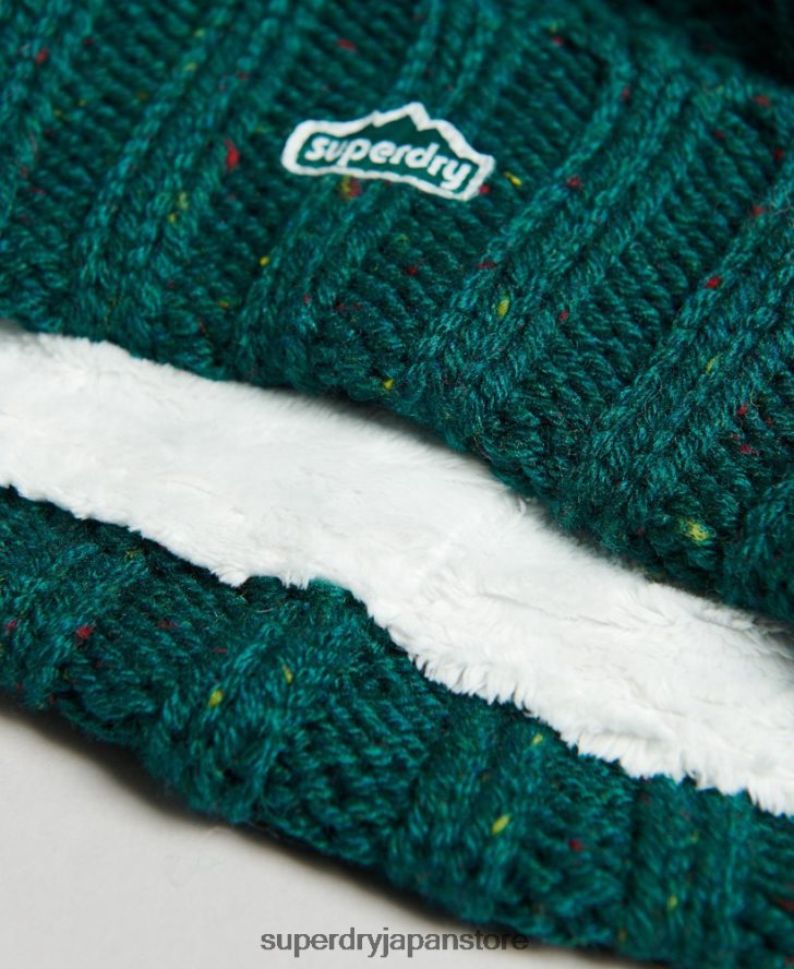 ケーブルニットボブルビーニー 女性 Superdry アクセサリー 緑 2J62PZ4260