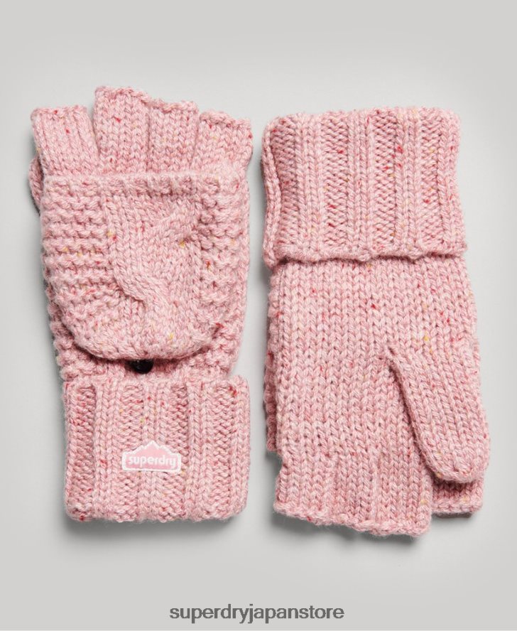 ケーブルニット手袋 女性 Superdry アクセサリー ピンク 2J62PZ4264