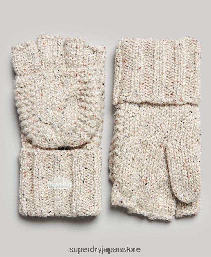ケーブルニット手袋 女性 Superdry アクセサリー ベージュ 2J62PZ4267