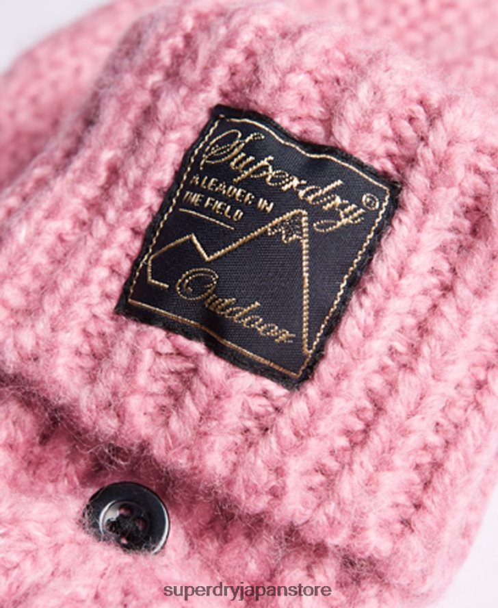 ツイードケーブル手袋 女性 Superdry アクセサリー ピンク 2J62PZ4289