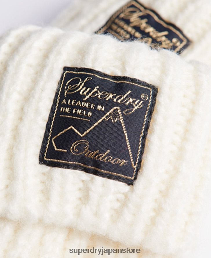 ツイードケーブル手袋 女性 Superdry アクセサリー 白 2J62PZ4290