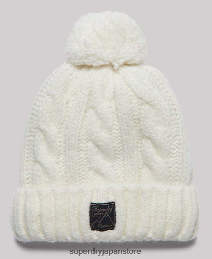 ツイードケーブルビーニー 女性 Superdry アクセサリー 白 2J62PZ4295