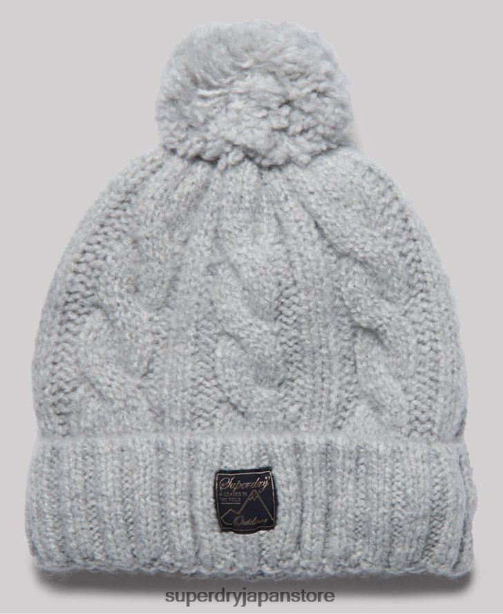 ツイードケーブルビーニー 女性 Superdry アクセサリー ライトグレー 2J62PZ4296
