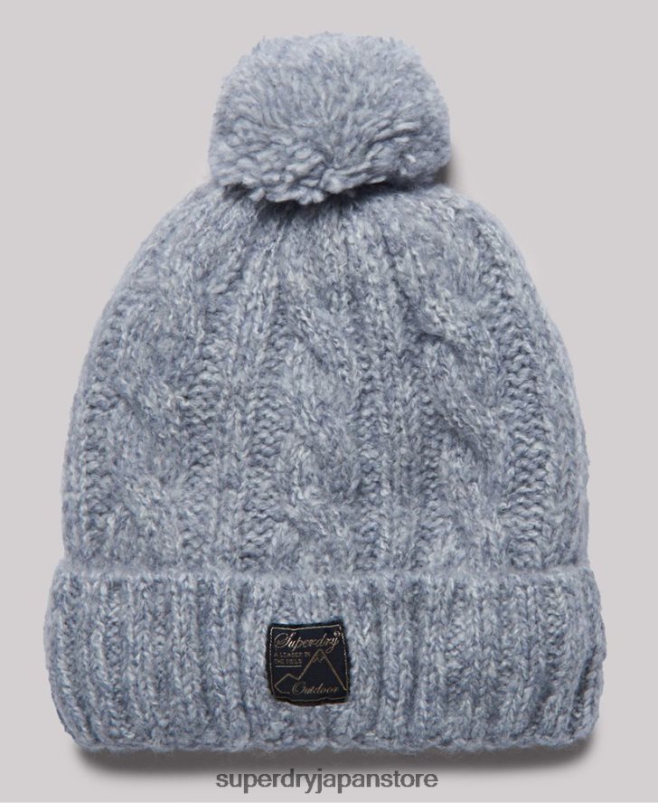ツイードケーブルビーニー 女性 Superdry アクセサリー グレー 2J62PZ4297
