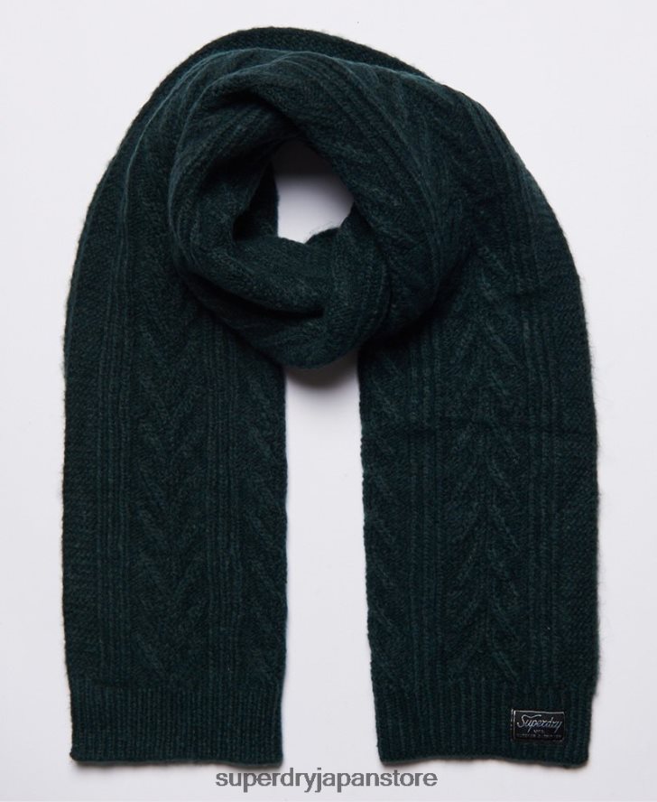ケーブルラックススカーフ 女性 Superdry アクセサリー 緑 2J62PZ4301