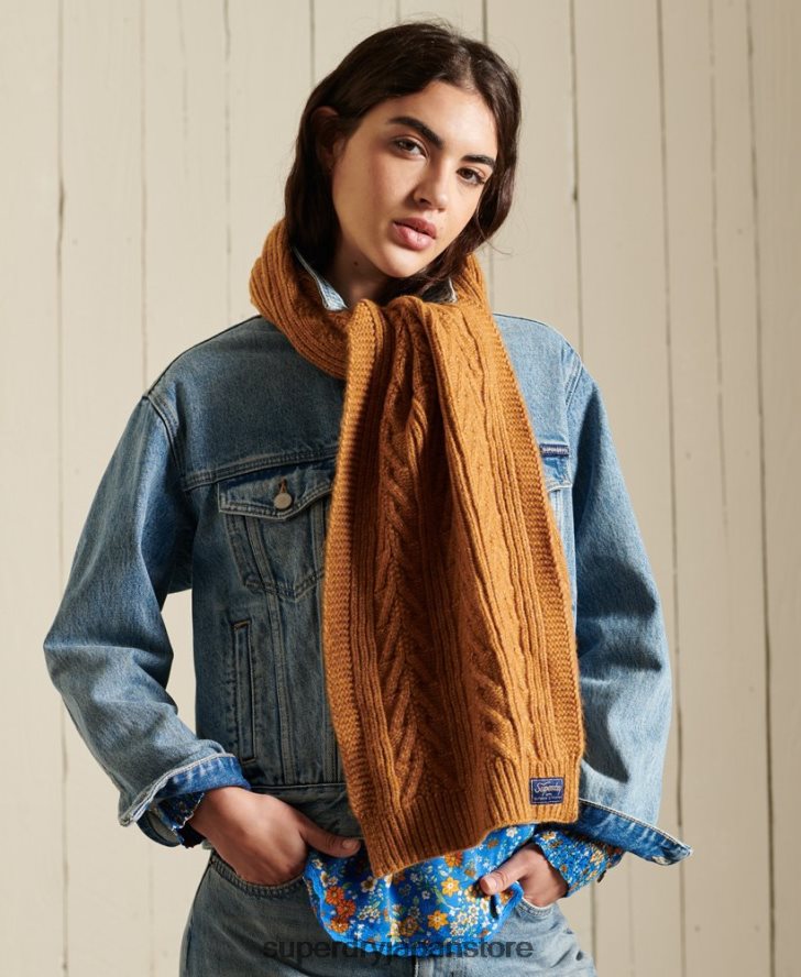 ケーブルラックススカーフ 女性 Superdry アクセサリー 黄色 2J62PZ4303